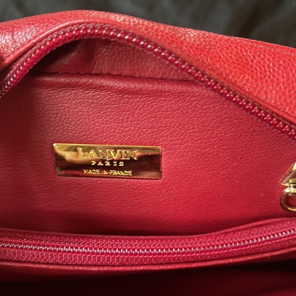 Lanvin Paris red sling/shoulder bag - Picture 10 of 15
